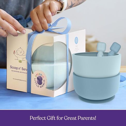 Suction Bowl with Lids and Spoons, Extra Strong Baby Suction Bowls, Baby Bowls 0-6 Months, Infant Babies & Toddler, BPA Free Baby Bowls, Silicone Baby Feeding Set, Baby Feeding Essentials in Kuwait