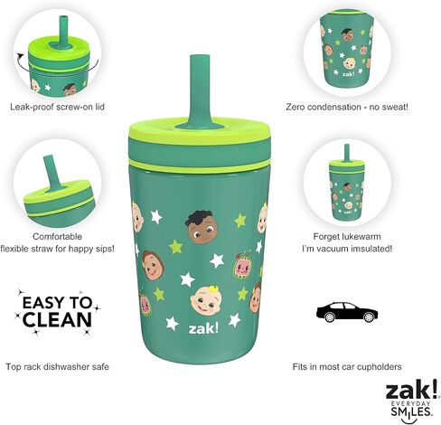 Zak Designs Disney Winnie the Pooh Kelso Toddler Cups For Travel or At Home, 12oz Vacuum Insulated Stainless Steel Sippy Cup With Leak-Proof Design is Perfect For Kids (Winnie the Pooh & Friends) in Kuwait