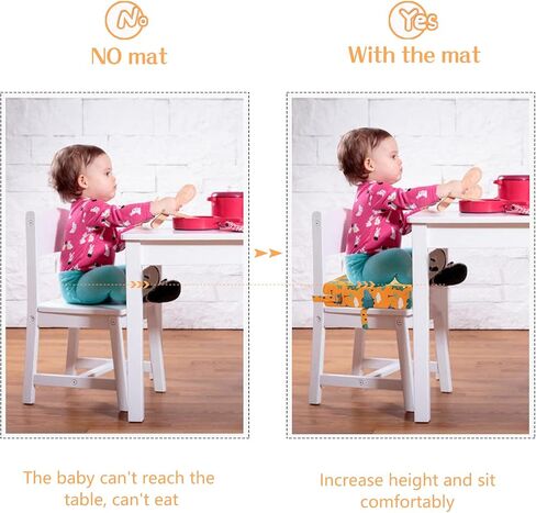 Toddler Booster Seat for Dining Table, PU Washable Double Safe Straps Non-Slip Bottom Booster Seat Dining Toddler, Portable Travel Increasing Cushion (Grey) in Saudi Arabia