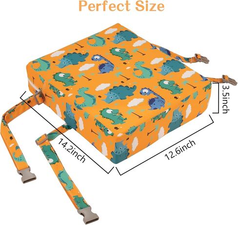 Toddler Booster Seat for Dining Table, PU Washable Double Safe Straps Non-Slip Bottom Booster Seat Dining Toddler, Portable Travel Increasing Cushion (Grey) in Saudi Arabia
