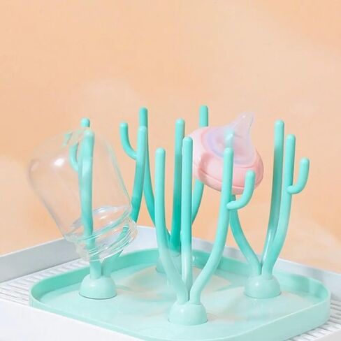 Mandy BPA Free Baby Bottle Drying Rack:Bottle Drying Rack for Baby Bottles and Accessories | Bottle Dryer Rack with 16 Branches for Convenient Baby Bottle Storage | Baby Feeding Essentials in Saudi Arabia