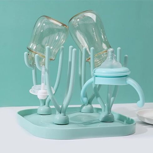 Mandy BPA Free Baby Bottle Drying Rack:Bottle Drying Rack for Baby Bottles and Accessories | Bottle Dryer Rack with 16 Branches for Convenient Baby Bottle Storage | Baby Feeding Essentials in Saudi Arabia