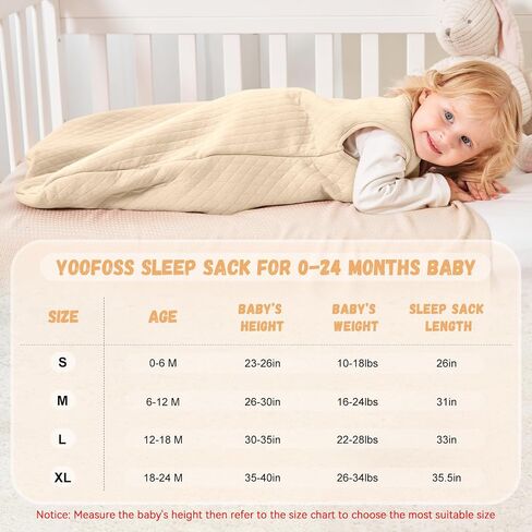 Yoofoss Baby Sleep Sack 6-12 Months TOG 1.0 Baby Wearable Blanket, 2 Pack 100% Organic Cotton Infant Toddler Sleeping Sack 2-Way Zipper Lightweight Sleep Sack in Saudi Arabia