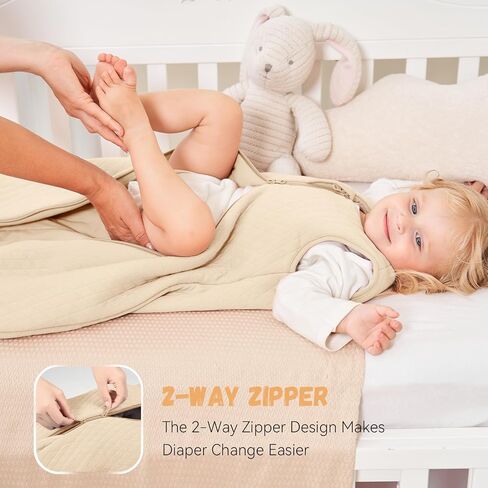 Yoofoss Baby Sleep Sack 6-12 Months TOG 1.0 Baby Wearable Blanket, 2 Pack 100% Organic Cotton Infant Toddler Sleeping Sack 2-Way Zipper Lightweight Sleep Sack in Saudi Arabia