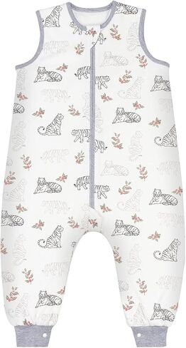 كيس نوم للأطفال الصغار مع أقدام من LILBESTIE، كيس نوم 1.5 TOG مع أرجل، بطانية شتوية يمكن ارتداؤها للأطفال بدون أكمام من القطن كيس نوم للأطفال من عمر 12 إلى 24 شهرًا - حفار M in Kuwait