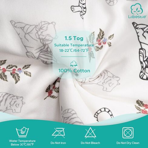 كيس نوم للأطفال الصغار مع أقدام من LILBESTIE، كيس نوم 1.5 TOG مع أرجل، بطانية شتوية يمكن ارتداؤها للأطفال بدون أكمام من القطن كيس نوم للأطفال من عمر 12 إلى 24 شهرًا - حفار M in Kuwait