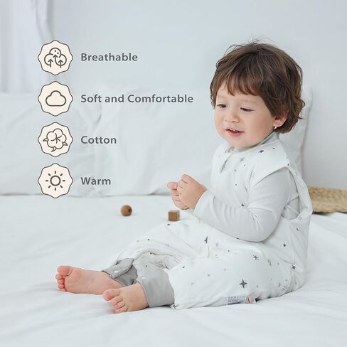 Baby Sleep Sack with Feet 2.5 TOG Winter Toddler Sleeping Sack Combed Cotton Baby Wearable Blanket for Early Walkers in Kuwait
