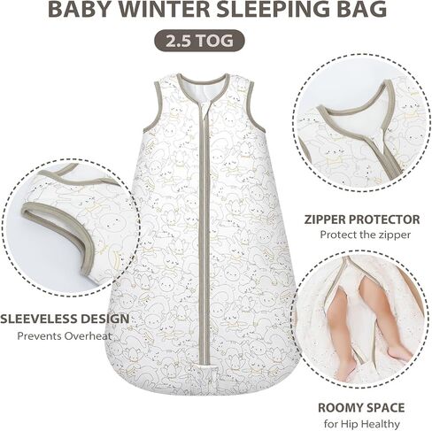 Mosebears Sleep Sack Baby Winter Wearable Blanket with 2-Way Zipper,2.5 TOG Cotton Sleep Sack Unisex (Calm Sage, 0-6 Months) in Saudi Arabia