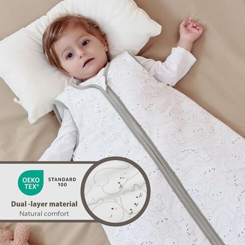 Mosebears Sleep Sack Baby Winter Wearable Blanket with 2-Way Zipper,2.5 TOG Cotton Sleep Sack Unisex (Calm Sage, 0-6 Months) in Saudi Arabia