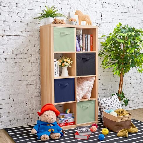 مجموعة EZOWare مكونة من 4 سلال قماشية قابلة للطي، مكعب تخزين منظم قابل للطي مقاس 13 × 15 × 13 بوصة مع مقابض للمنزل وغرفة النوم وحضانة الأطفال والمكتب وألعاب غرفة لعب الأطفال - رمادي in Kuwait