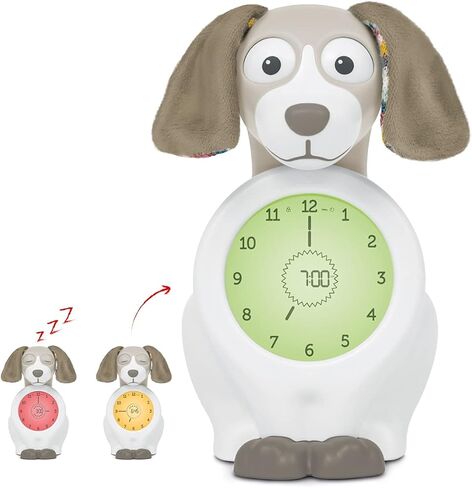 Zazu Kids Sleep Training Alarm Clock for Kids - Ready to Rise Children's Trainer, Time to Wake Clock for Toddlers, Night Light, Sleep Aid, Davy The Dog Blue in Kuwait