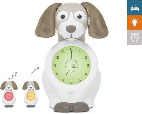 Zazu Kids Sleep Training Alarm Clock for Kids - Ready to Rise Children's Trainer, Time to Wake Clock for Toddlers, Night Light, Sleep Aid, Davy The Dog Blue in Kuwait