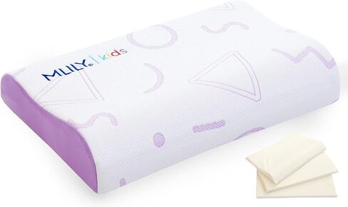 MLILY Kids Pillow for Sleeping, Adjustable Kids Memory Foam Pillow for Bed Set, Breathable and Cooling Pillows for Kids Boy Girl, CertiPUR-US Certified, 12x20 Inch, Blue | Cooling Pillow with Breathable Soft Cover and CertiPUR-US Certified Foam for Bed Se in Saudi Arabia