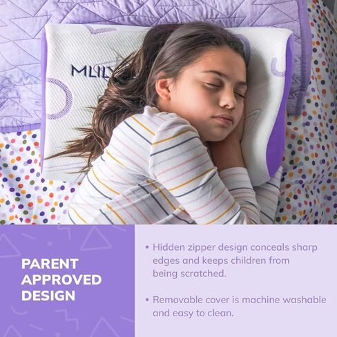 MLILY Kids Pillow for Sleeping, Adjustable Kids Memory Foam Pillow for Bed Set, Breathable and Cooling Pillows for Kids Boy Girl, CertiPUR-US Certified, 12x20 Inch, Blue | Cooling Pillow with Breathable Soft Cover and CertiPUR-US Certified Foam for Bed Se in Saudi Arabia