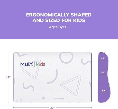 MLILY Kids Pillow for Sleeping, Adjustable Kids Memory Foam Pillow for Bed Set, Breathable and Cooling Pillows for Kids Boy Girl, CertiPUR-US Certified, 12x20 Inch, Blue | Cooling Pillow with Breathable Soft Cover and CertiPUR-US Certified Foam for Bed Se in Saudi Arabia