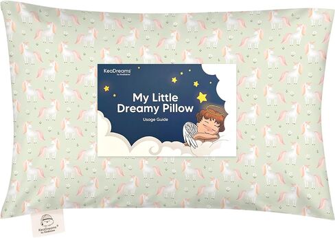 وسادة طفل صغير مع كيس وسادة - وسادة My Little Dreamy مقاس 13 × 18، وسائد للأطفال من القطن العضوي للنوم، وسادة أطفال، وسائد سفر، وسادة صغيرة، وسادة حضانة، وسادة سرير للأطفال الصغار (نعمة) in Kuwait