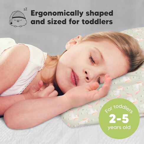 وسادة طفل صغير مع كيس وسادة - وسادة My Little Dreamy مقاس 13 × 18، وسائد للأطفال من القطن العضوي للنوم، وسادة أطفال، وسائد سفر، وسادة صغيرة، وسادة حضانة، وسادة سرير للأطفال الصغار (نعمة) in Kuwait