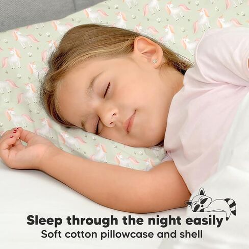 وسادة طفل صغير مع كيس وسادة - وسادة My Little Dreamy مقاس 13 × 18، وسائد للأطفال من القطن العضوي للنوم، وسادة أطفال، وسائد سفر، وسادة صغيرة، وسادة حضانة، وسادة سرير للأطفال الصغار (نعمة) in Kuwait