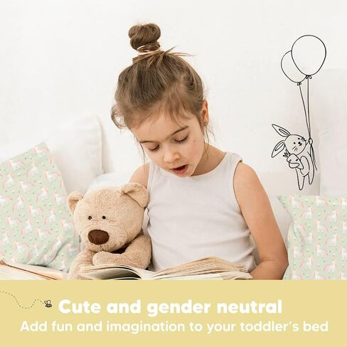 وسادة طفل صغير مع كيس وسادة - وسادة My Little Dreamy مقاس 13 × 18، وسائد للأطفال من القطن العضوي للنوم، وسادة أطفال، وسائد سفر، وسادة صغيرة، وسادة حضانة، وسادة سرير للأطفال الصغار (نعمة) in Kuwait