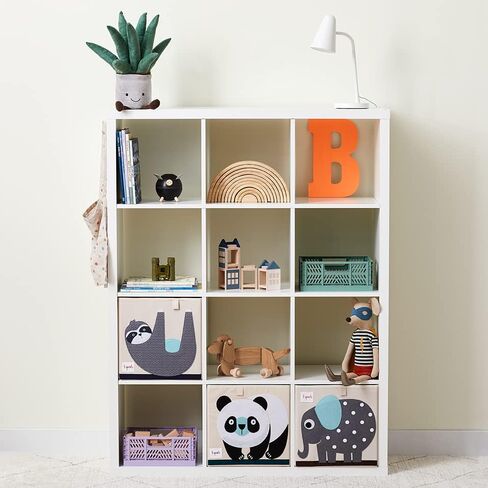 3 Sprouts Toy Storage Cube Bin, Foldable Storage Box, Rhino | Foldable organizer, Playroom or nursery toy storage, Cube shelf compatible, Toys books clothes storage, Folds flat in Saudi Arabia