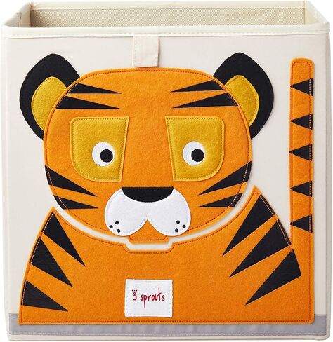 3 Sprouts Toy Storage Cube Bin, Foldable Storage Box, Rhino | Foldable organizer, Playroom or nursery toy storage, Cube shelf compatible, Toys books clothes storage, Folds flat in Saudi Arabia