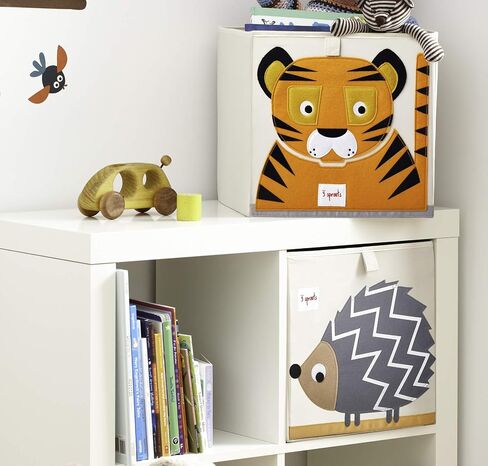 3 Sprouts Toy Storage Cube Bin, Foldable Storage Box, Rhino | Foldable organizer, Playroom or nursery toy storage, Cube shelf compatible, Toys books clothes storage, Folds flat in Saudi Arabia