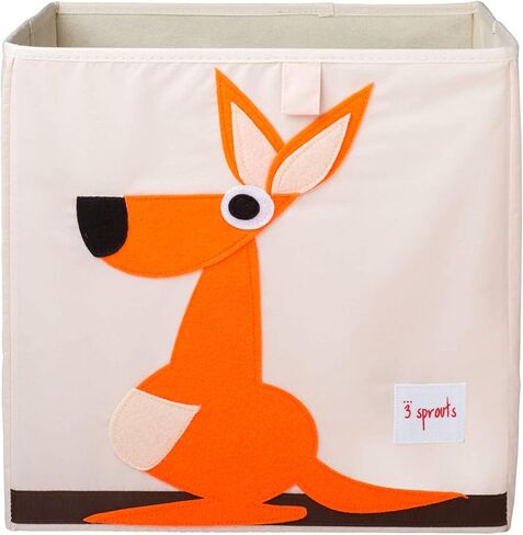3 Sprouts Toy Storage Cube Bin, Foldable Storage Box, Rhino | Foldable organizer, Playroom or nursery toy storage, Cube shelf compatible, Toys books clothes storage, Folds flat in Saudi Arabia