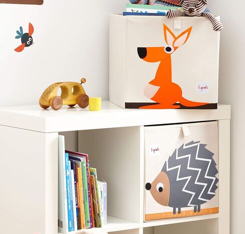 3 Sprouts Toy Storage Cube Bin, Foldable Storage Box, Rhino | Foldable organizer, Playroom or nursery toy storage, Cube shelf compatible, Toys books clothes storage, Folds flat in Saudi Arabia