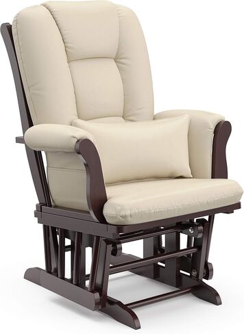 Storkcraft Tuscany طائرة شراعية مخصصة وعثمانية مع وسادة قطنية مجانية (اسبريسو / بيج) - كرسي حضانة هزاز مريح ومنجد قابل للتنظيف مع مسند in Kuwait