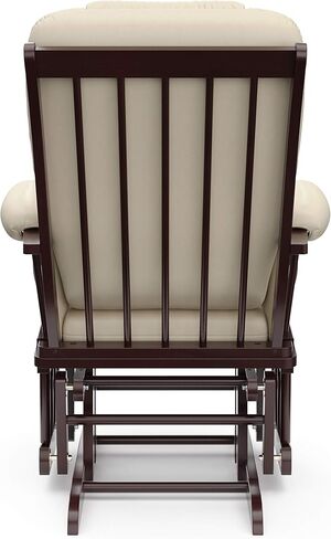 Storkcraft Tuscany طائرة شراعية مخصصة وعثمانية مع وسادة قطنية مجانية (اسبريسو / بيج) - كرسي حضانة هزاز مريح ومنجد قابل للتنظيف مع مسند in Kuwait