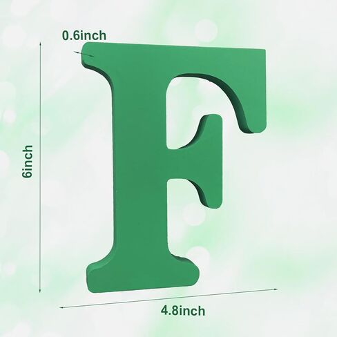 AOCEAN 6 Inch Green Wood Letters Unfinished Wood Letters for Wall Decor Decorative Standing Letters Slices Sign Board Decoration for Craft Home Party Projects (S) in Kuwait