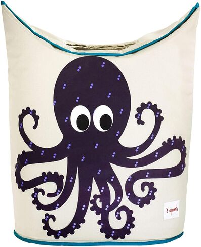 3 Sprouts Baby Laundry Hamper, Handles and Lid, Storage Basket, Octopus | Handles and lid, Large storage basket, Toy bin, Nursery room decor, Baby clothes organizer, Bedroom or playroom storage in Saudi Arabia
