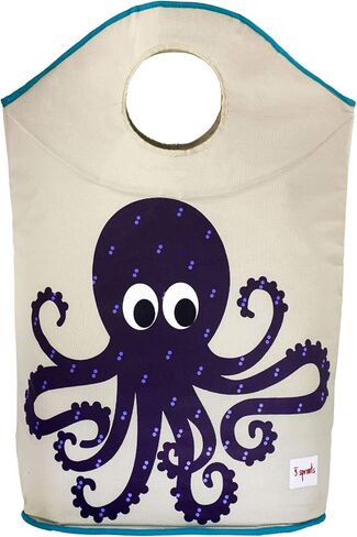 3 Sprouts Baby Laundry Hamper, Handles and Lid, Storage Basket, Octopus | Handles and lid, Large storage basket, Toy bin, Nursery room decor, Baby clothes organizer, Bedroom or playroom storage in Saudi Arabia