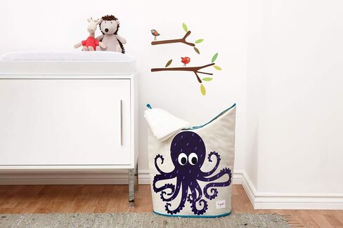 3 Sprouts Baby Laundry Hamper, Handles and Lid, Storage Basket, Octopus | Handles and lid, Large storage basket, Toy bin, Nursery room decor, Baby clothes organizer, Bedroom or playroom storage in Saudi Arabia