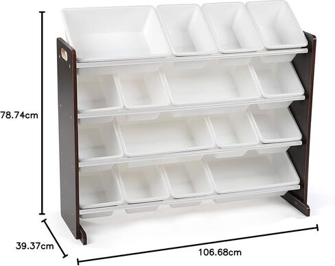 منظم ألعاب كبير جدًا من Humble Crew، 16 صندوق تخزين، إسبرسو/أبيض، 15.5 عمق × 42 عرض × 17.7 ارتفاع in Kuwait