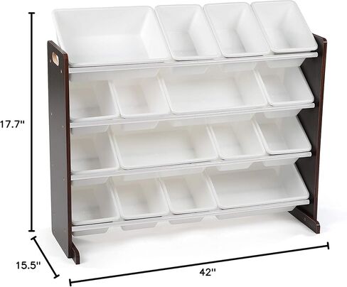 منظم ألعاب كبير جدًا من Humble Crew، 16 صندوق تخزين، إسبرسو/أبيض، 15.5 عمق × 42 عرض × 17.7 ارتفاع in Kuwait