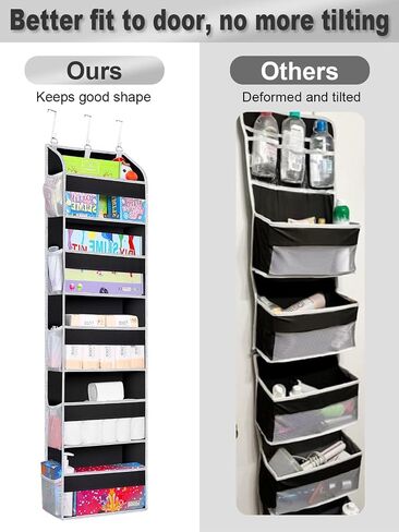 TAHAVICE Over the Door Organizer with Clear PVC Windows & 10 Mesh Pockets | 5-Tier Hanging Storage, Cute Closet Organizer for Makeup, Perfume, Toys, Perfect Pink Room Decor for Girl in Saudi Arabia