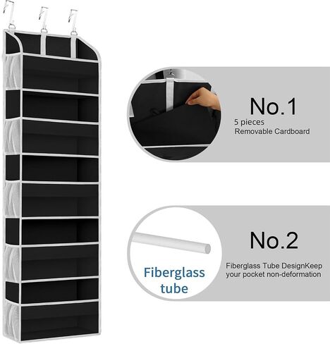 TAHAVICE Over the Door Organizer with Clear PVC Windows & 10 Mesh Pockets | 5-Tier Hanging Storage, Cute Closet Organizer for Makeup, Perfume, Toys, Perfect Pink Room Decor for Girl in Saudi Arabia