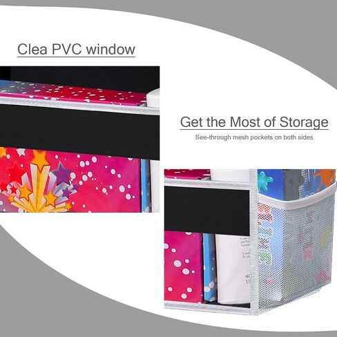 TAHAVICE Over the Door Organizer with Clear PVC Windows & 10 Mesh Pockets | 5-Tier Hanging Storage, Cute Closet Organizer for Makeup, Perfume, Toys, Perfect Pink Room Decor for Girl in Saudi Arabia