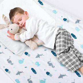 Potty Training Bed Pad 100% Waterproof, Bed Wetting Protection Pad for Twin and Toddler Beds, Reusable, Non Slip and Easy to Change, Waterproof Mattress Pad, Bed Pads Washable Waterproof, 2 Pack