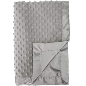 Pro Goleem Soft Minky Dot & Satin Baby Blanket, Navy Blue, 30’’ x 40’’ | Silky Backing, Baby Gifts for Boys and Girls in Saudi Arabia