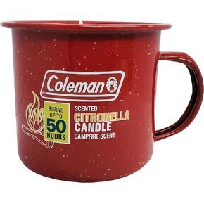 Coleman Repellents Tin Mug Outdoor Citronella Candle | Rustic Outdoor Camping Candle with S'Mores Scent, Blue in Kuwait
