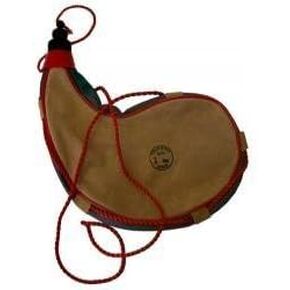sammi Leather, Latex Lined, 1 Liter Traditional Spanish Bota Bag with Braided Shoulder Strap, Brown in Saudi Arabia