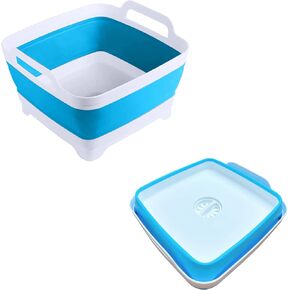 MontNorth Dishpan for Washing Dishes,9L Collapsible Dish Tub Portable Sink,Wash Dish Basin,Foldable Laundry Tub,Washing Basin with Drain Plug,Dishpan for Kitchen Sink,Camping Dish Washing Tub,Green