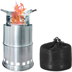 RHAICXANS Camping Stove Portable Folding Wood Burning Stoves Stainless Steel Backpacking Stove for Outdoor Hiking Picnic BBQ - M in Saudi Arabia