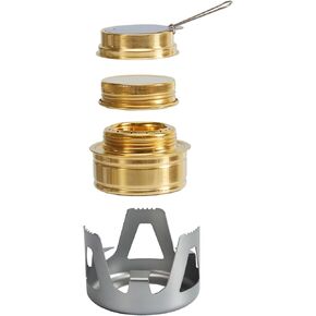 Mini Alcohol Backpacking Stove, Lightweight Brass Spirit Burner with Aluminium Stand for Camping Hiking and Picnic in Saudi Arabia