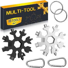 Stocking Stuffers for Men Gifts Snowflake Multitool 18 in 1 Christmas Day Gifts Ideas, 2 Pack Multi Tool Mens Dad Gifts, Multitools Tool Gadgets from Daughter Son, Gifts for Father Husband Him