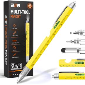 BIIB Birthday Gifts for Men, 9 in 1 Multitool Pen Gifts for Men, Stocking Stuffers for Adults Men, Mens Gifts for Dad Husband, Dad Gifts for Him, Gifts for Men Who Have Everything, Tools for Men in Kuwait
