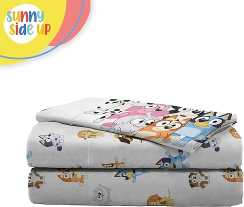 Sunny Side Up Bluey & Friends Toddler Sheet Set - 3 Piece Toddler Bedding Set Includes Pillow Cover - Super Soft Microfiber Sheets in Saudi Arabia