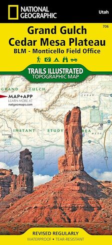 Grand Gulch, Cedar Mesa Plateau Map [BLM - Monticello Field Office] (National Geographic Trails Illustrated Map, 706) in Saudi Arabia